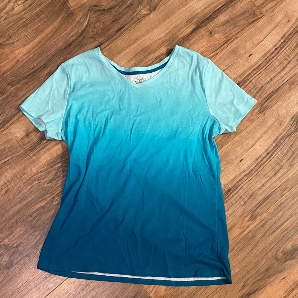 BUNDLE TO SAVE Croft & Barrow Teal Ombre Women's Top